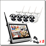 Беспроводной комплект видеонаблюдения на 4 камеры 5MP с монитором - Kvadro Vision Planshet - 5.0R (Lux)